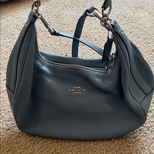 Coach Navy Leather Hobo Bag